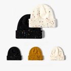 Womens Mens Winter Hat Warm Knitted Color Dot Thick Slouchy Beanie Skull Ski Cap