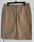 Ralph Lauren Sport Pencil Straight Skirt Khaki Denim Beige Cotton 12