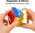 Reflective 3x3x3 Speed Cube  Stickerless Magic Cube Puzzle Gift  56mm 