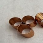 Set Of 4 Vtg Brass Napkin Rings Slanted Round Shape Mcm Mid Century Farmhouse