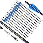72pcs 20  Crossbow Bolts Carbon Arrow Archery Half Moon Nock Hunting Season