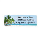 60 Return Address Labels Personalized Printed 3 4 X 2 1 4 Beach Scene