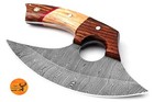 Custom Handmade Forged Damascus Steel Kitchen Chef Ulu Knife Pizza Cutter 2697