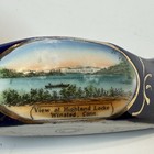 Winsted  Connecticut Ct Antique Highland Souvenir China Boat Cobalt Trinket