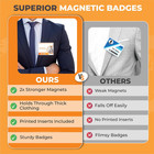 100 Pack Of 4x3 Magnetic Name Badge Holders  white Printable Inserts Included  C
