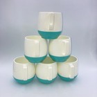 Turquoise Plastic Mcm Coffee Cups Insulated Bopp Decker Vacron Set Of 6