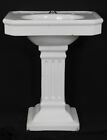 Antique White Earthenware Pedestal Sink