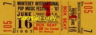 Monterey Pop Festival 1967- Concert Poster   Ticket Ready To Frame  Hendrix  Jop