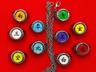 Naruto Akatsuki Rings Set 10pcs With Chain Cosplay Itachi Gift Box Adjustable