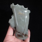Fine Old Chinese Hand Carving Gray Jade Lotus Leaf Cup Brush Washer