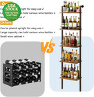 5-tier Freestanding Wine Rack Vintage Brown Display Storage Stand Kitchen