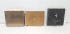 Vintage Brass Decorated Makeup Compact Lot Of 3 Elgin Usa  Germany    More