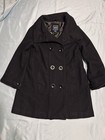 Gap Kids Girls Black Wool Blend Double Breasted Peacoat Jacket Coat Size S  6-7 