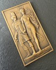 Antique H  Bruder Schneider Roman Figures Happy New Year Bronze Medal Plaque