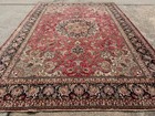 8x11 Antique Red Oriental Rug Vintage Handmade Handwoven Navy Real Fine Old 8x10