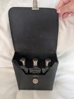 Vintage 1950s Homa Travel Bar Black Leather Case With 3 Bottles