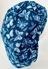 Blue Butterfly Print Size Large Medical Bouffant Scrub Cap Surgery Hat