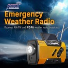 Emergency Solar Hand Crank Weather Radio 2000mah Power Bank Charger Flash Light