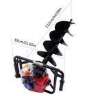 63cc 2 Stroke 3hp Gas Powered Post Hole Digger Digging 12 Inch Earth Auger Bit