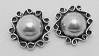 Vintage Taxco Mexican Mexico Sterling Silver Domed Buttons Set Of 2 26417