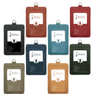 Leather Work Id Badge Holder For Men And Women With Clip Lanyards   1 Pcs 