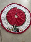 Rare Disney Store Mickey And Minnie Embroidered Christmas Tree Skirt 53 
