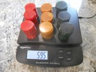 Vtg Bakelite Catalin Poker Chips 595g Total Lot Of 136 Butterscotch Red   Green