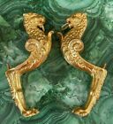 19th C Antique French Ormolu Gilt Bronze Lion Feet Set Of 4 Pcs