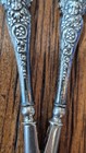Antique Sterling Silver Cherub Putti Curling Iron Repouss   Vanity Dresser