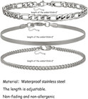 Silver Ankle Bracelets For Women Waterproof Stainless Steel Anklet Adjustable