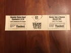 Vtg 1990 Hardee s Backyard Battle Redskins Falcons Nfl Game Sticker  N  Carolina