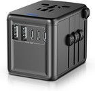 Universal Travel Adapter  6 0a 30w 5 Usb C a Ports   Ac Outlets International   