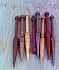 7 Handcrafted  Tapestry Wood Bobbin  Wooden And A Fingerbone   Weaving Tool