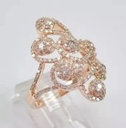 1 50 Ct Round Cut Real Moissanite Cluster Engagement Ring 14k Yellow Gold Plated