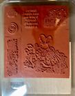 Stampin Up Buttoned With Love Set 6 Rubber Stamps Bunnies Sewing Love Spring Vtg