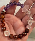 Crystal Bracelet - Clear Quartz  Fire Quartz  Amethyst