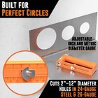Adjustable Sheet Metal Hole Cutter     Cut 2     12  Holes In 24ga Steel And 26ga St