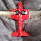 Hubley Kiddie Toy Cast Iron Red   Silver Military Airplane Model 430