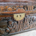 Antique Asian Camphor Wood Chest Box Handcarved Hinged 11 5 X 8 X 6 5 Rich Brown
