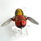 Vintage Heddon Tiny Crazy Crawler Fishing Lure Super Rare Red Yellow Wings Old