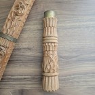 Vintage Wood Carved Sword Handle And Scabbard South Asia No Blade