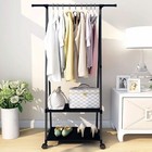 Clothes Rack Small Metal Garment Rack W wheels For Bedroom Rolling Garment Rack
