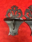Vintage Carved Mahogany Miniature Wall Hanging Sconce Candel Shelf