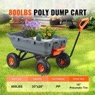 Poly Garden Dump Cart Heavy-duty Yard Carts And Wagons 800 Lbs 10  Tires