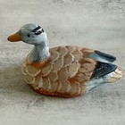 Vintage Hand Painted Wooden Duck Decoy Figurine Miniature Bird Folk Art Decor