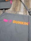 New Without Tags Set Gray Dunkin Donuts Uniform Apron S m  adult Visor Halloween