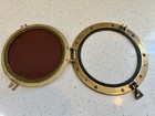 Vintage Solid Brass Maritime Ship Porthole Wall Hanging Mirror - 11 5 Inches