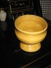 Vintage Yellow Ceramic Oval Pottery Planter Flower Pot Footed