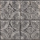 Antique Silver Faux Tin Peel And Stick Backsplash Tiles  Metallic  10 x10   4 Pa