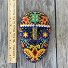 Huichol 7  Carved Wood Beaded Mexican Ceremonial Mask  Folk Art Figure